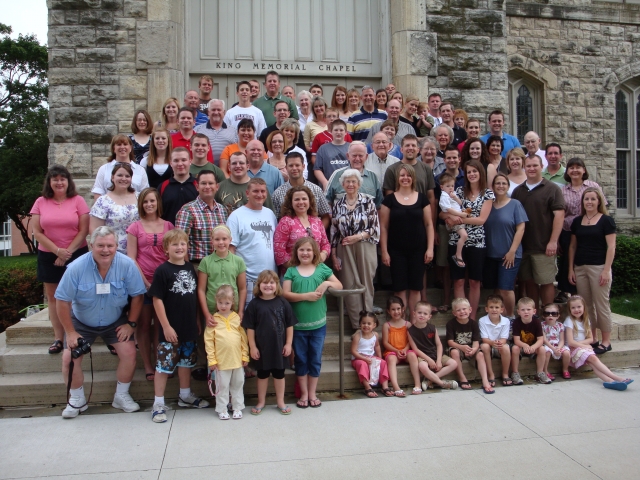 Group photo at the Chapel, Cornell College 6-20-09